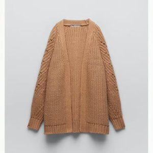 トップス switching design Euro cardigan Zara | Sweaters | Nwt Zara Long Open Front Knit Cardigan